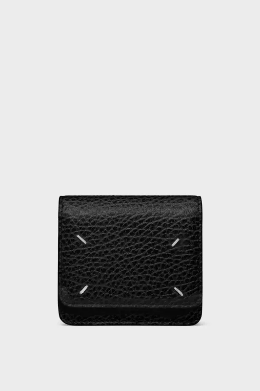 Maison Margiela Black Leather Buttoned Chain Wallet Black online