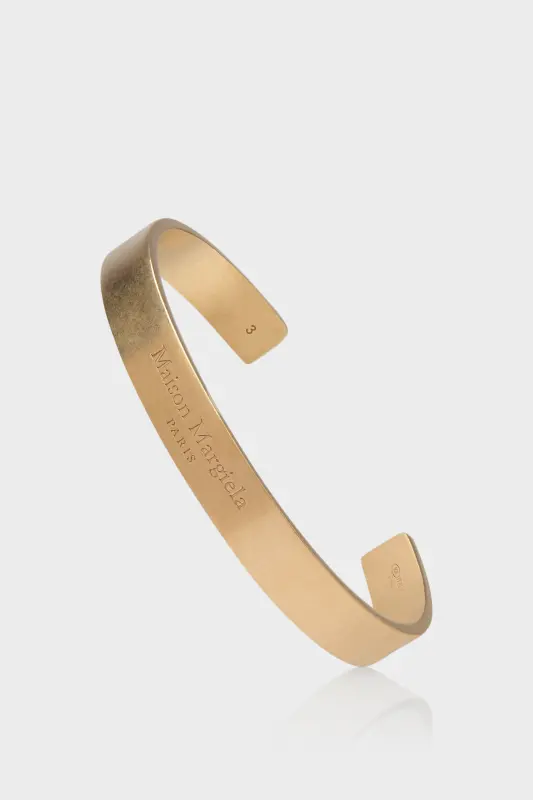 Maison Margiela Gold Silver Medium-Width Cuff Bracelet Yellow Gold Plating Burattato online