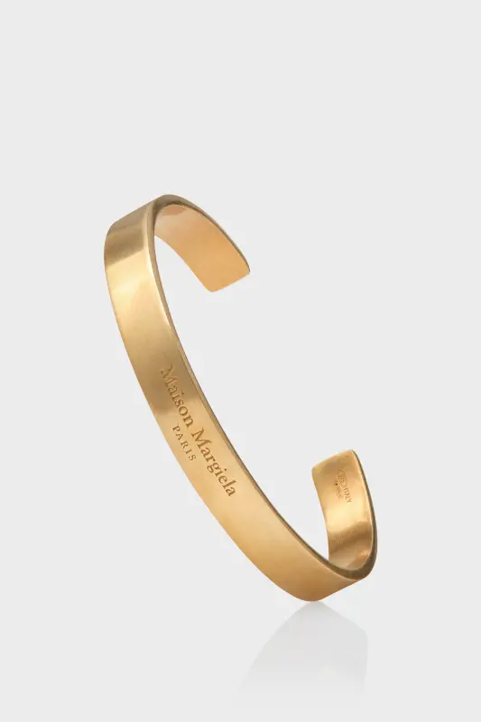 Maison Margiela LOGO REFERENCE CUFF 8 mm Yellow Gold Plating Burattato online