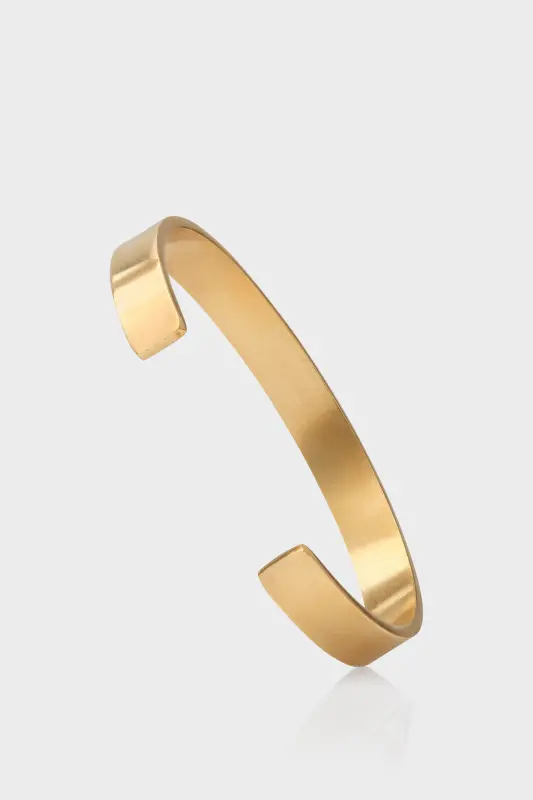 Maison Margiela LOGO REFERENCE CUFF 8 mm Yellow Gold Plating Burattato online