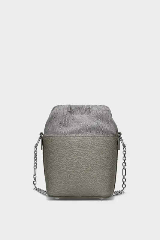 Maison Margiela Gray Leather 5AC Bucket Small Shoulder Bag Pebble grey online