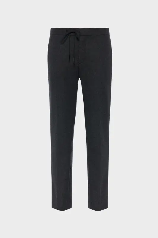 Maison Margiela Drawstring wool trousers Dark grey online