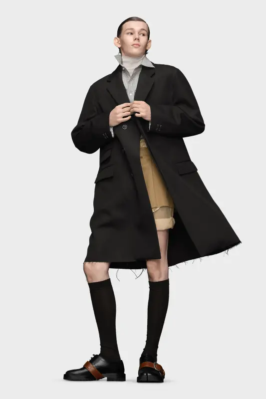 Maison Margiela Wool Silk Coat Black online