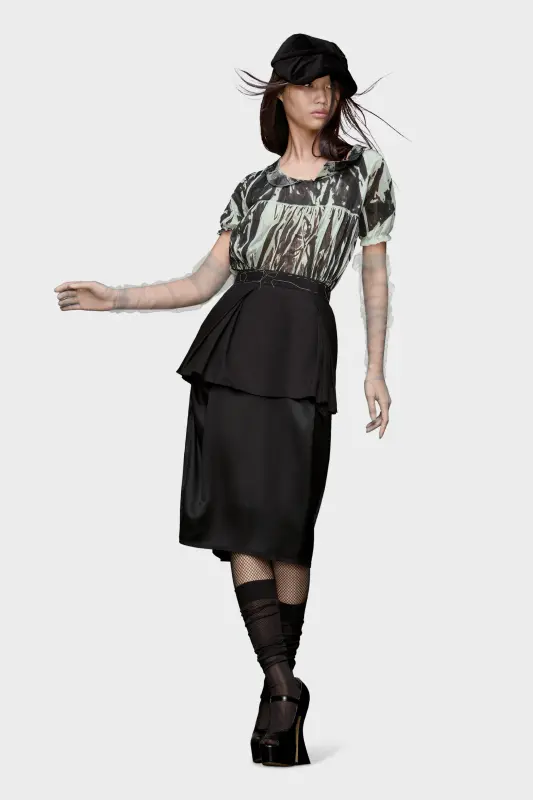 Maison Margiela Black Cordura-Silk Midi Skirt Black online