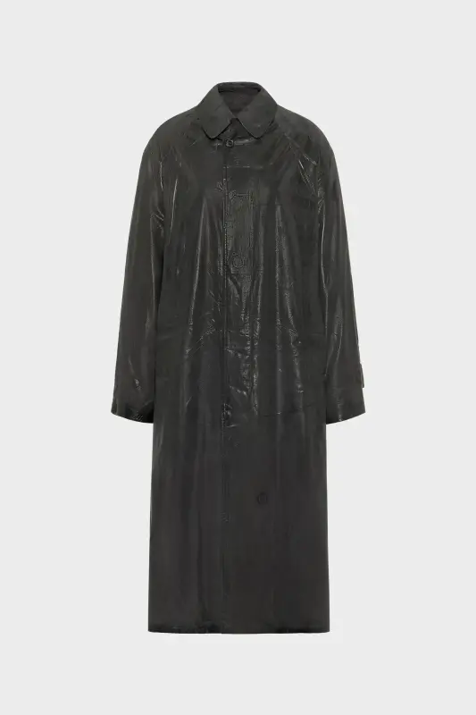 Maison Margiela Foil-printed trench coat Black online