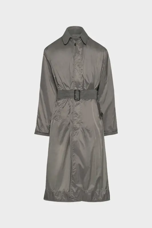 Maison Margiela Grey Nylon Reversible Single-breasted Coat Dark grey online