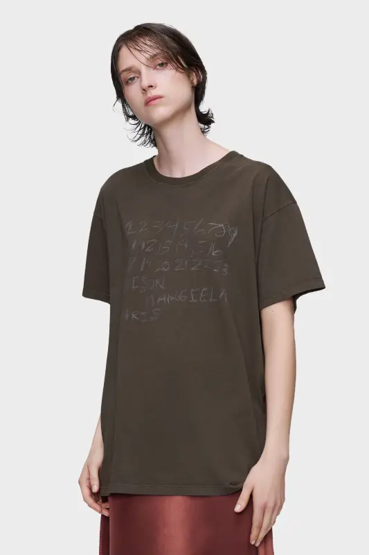 Maison Margiela Numerical cotton T-shirt Brown online
