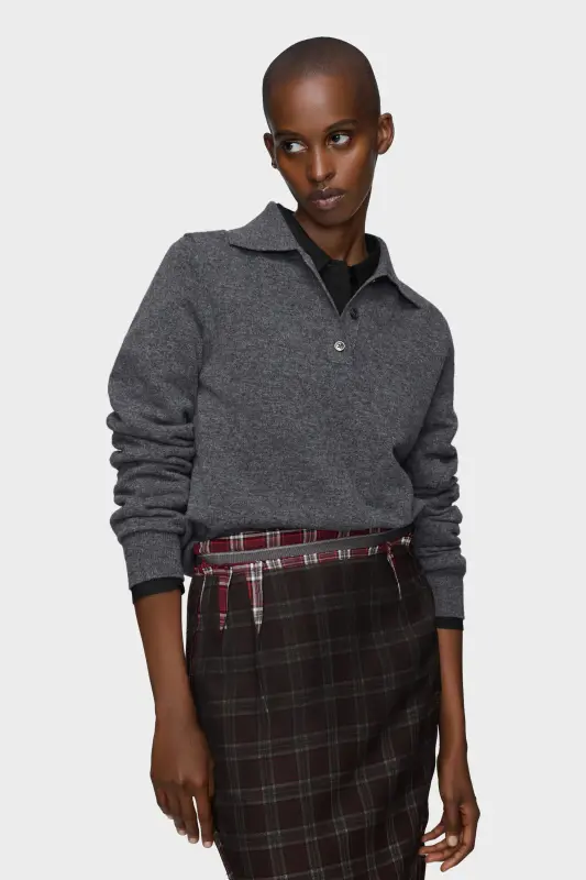 Maison Margiela Polo Knit Top Dark grey online