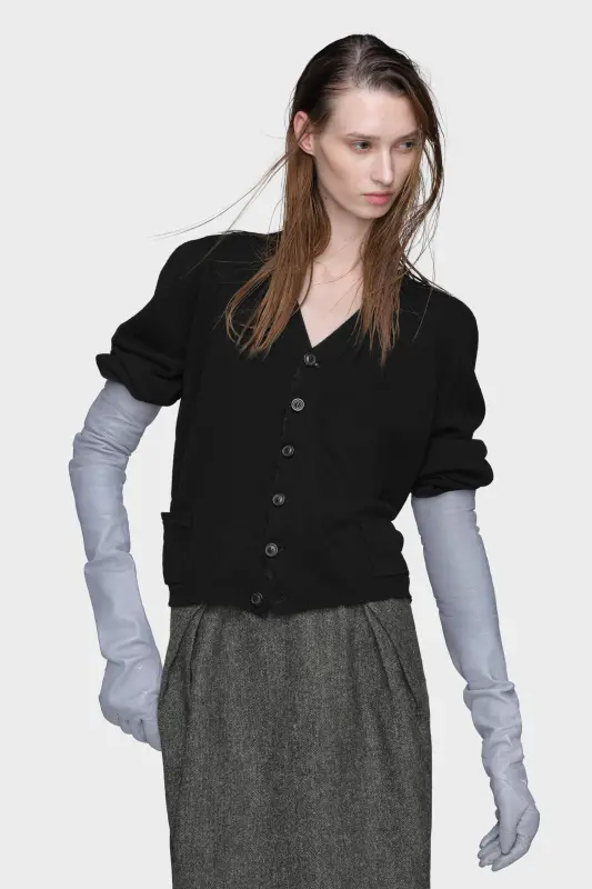 Maison Margiela Wool v-neck cardigan Black online