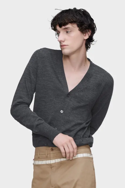 Maison Margiela Wool-blend V-neck cardigan Grey online