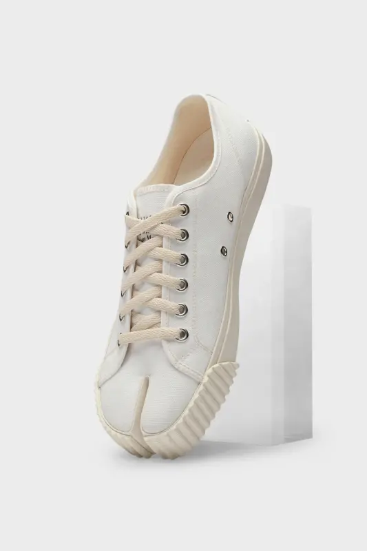 Maison Margiela Mens White Cotton Tabi Sneakers White online