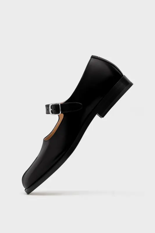 Maison Margiela Womens Black Leather Tabi Mary-Jane Shoes Black online