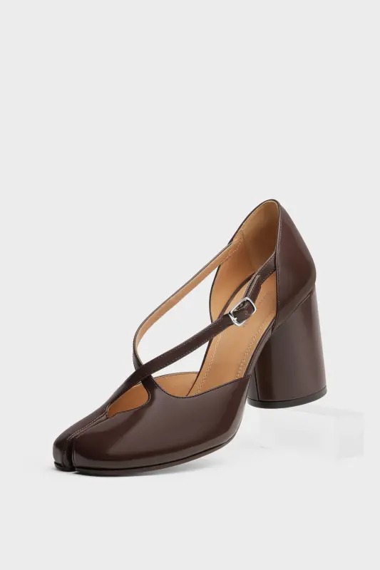 Maison Margiela Womens Brown Leather Tabi Décolleté Brown online